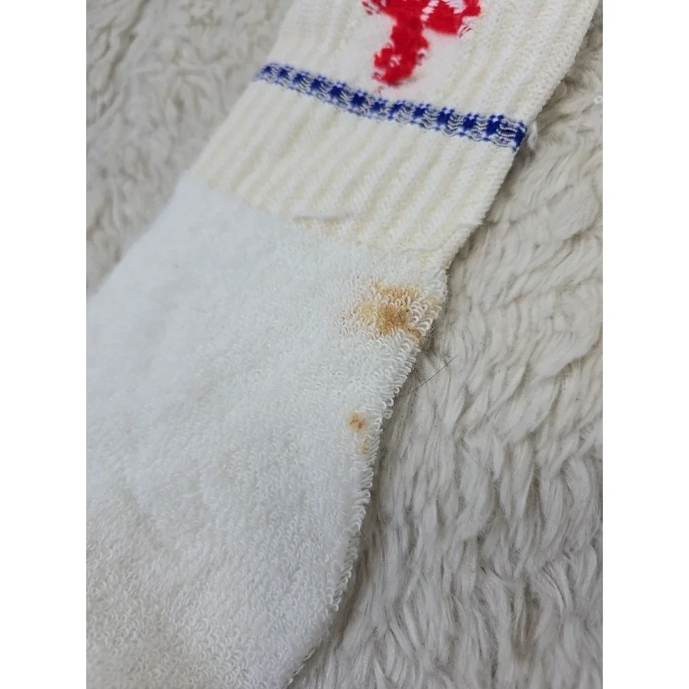 Vintage Sport Sox White Ankle Footie Socks Women's 9-11 Nautical Terry Cloth NWD